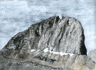 Hora Olymp 🏔 dokončená malba za použití 3 akvarelových barev vlastní výroby ⚫️🔵🟤 🥣 hádejte, z jakých rostlin byly...